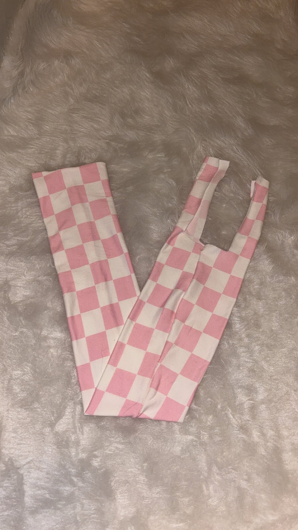 Pink Checkered Tail Bag