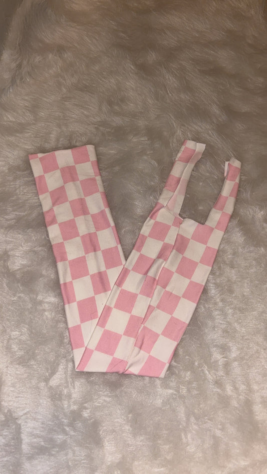 Pink Checkered Tail Bag